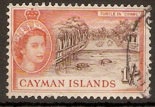 Cayman Islands 1953 1s Brown and red-orange. SG158.